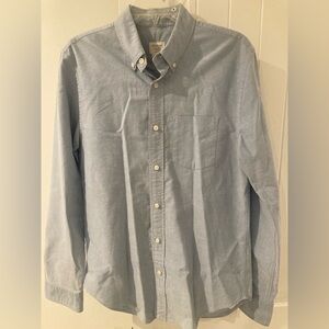Club Monaco Men's Light Blue Chambray Button-Down Shirt S